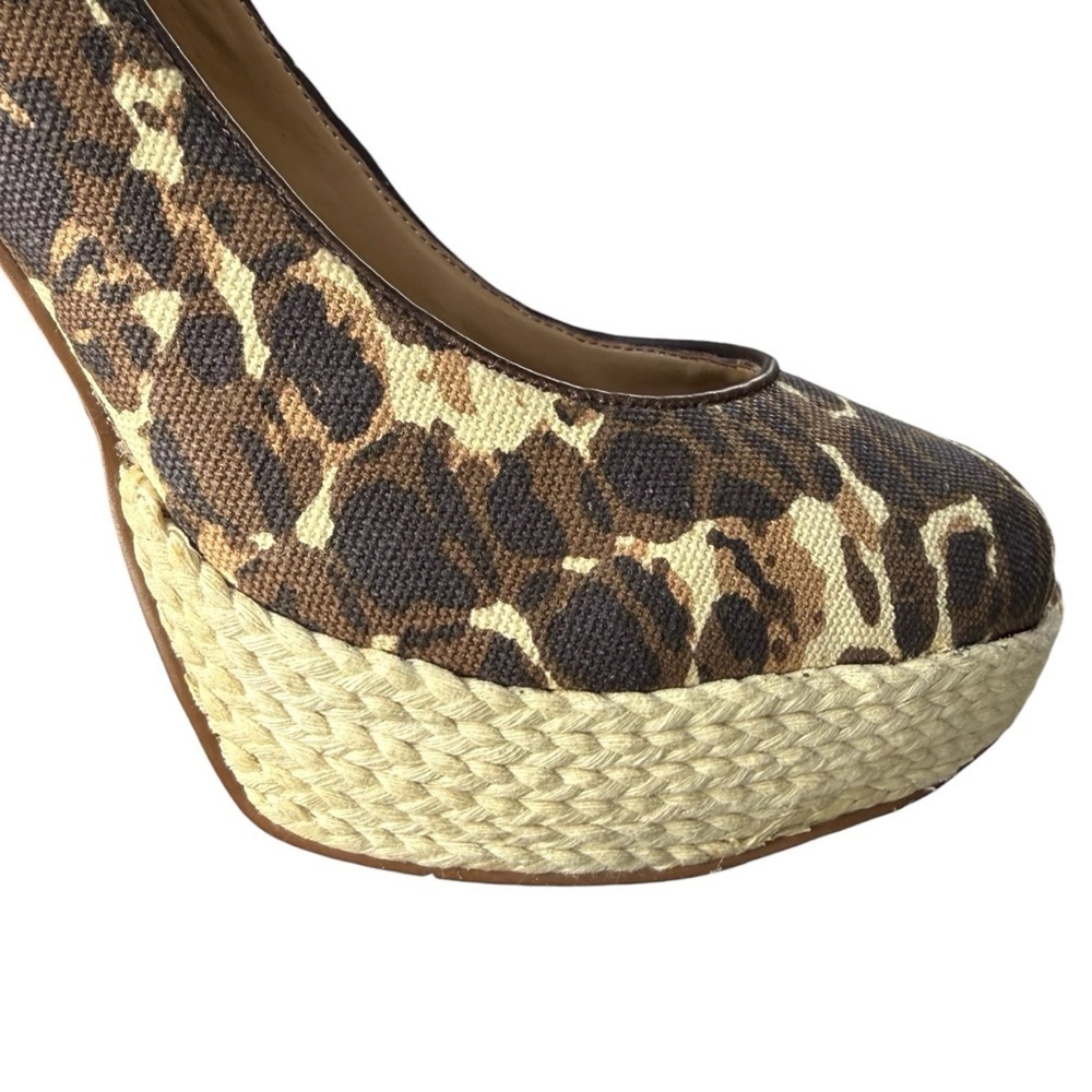 Nine West Guendao Leopard Espadrille Platform Pumps High Heel Women’s Size 9 M - Picture 7 of 13